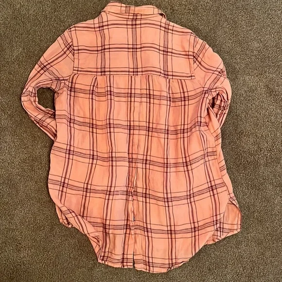 Free People plaid oversized top - Picture 3 of 5